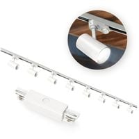 Zestaw szynowy 3 fazowy szyna 2m+2m, I zew., 8x Lampa, 2x zaślepka BIAŁY