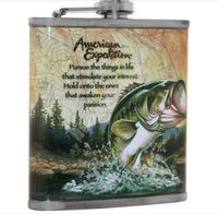 Piersiówka wędkarska ze stali nierdzewnej Bass wielkogębowy