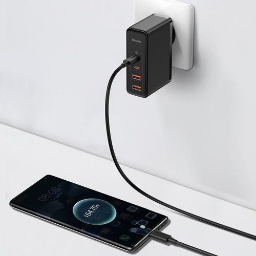 BASEUS MOCNA ŁADOWARKA SIECIOWA ZASILACZ 2X USB USB-C QC 100W + KABEL TYP-C na Arena.pl