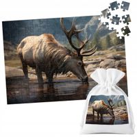 PUZZLE TRADYCYJNE - ZWIERZĘTA DZIKIE LEŚNE JELEŃ - 24 el