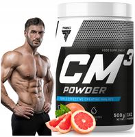 SUPER MOCNA KREATYNA Trec CM3 Powder 500g JABŁCZAN TRIKREATYNY SIŁA RZEŹBA