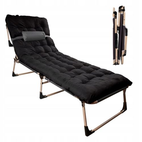 Leżak Ogrodowy Łóżko Polowe Z Materacem Do Domu Ogrodu Na Biwak na Arena.pl