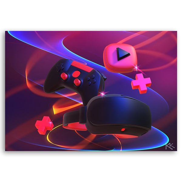 Emaga Obraz na płótnie, Zestaw dla gracza - 120x80 zdjęcie 3