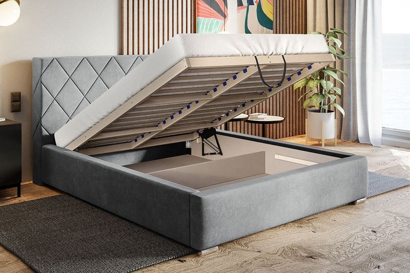 Łóżko tapicerowane 180x200 Royal 7 pojemnik stelaż zdjęcie 11