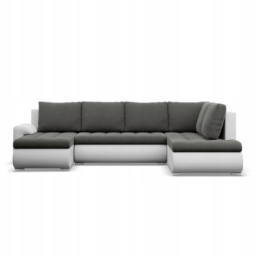 NAROŻNIK FORESTA XXL Z OTOMANĄ POPIEL BIAŁY KANAPA Rogówka na Arena.pl