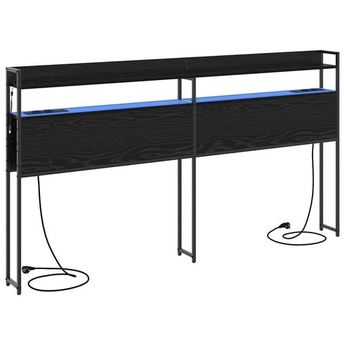 Zagłówek z półką Czarny dąb 180 cm Materiał drewnopochodny na Arena.pl