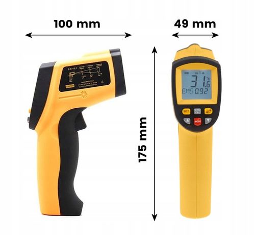 PIROMETR TERMOMETR LASEROWY BEZDOTYKOWY NA PODCZERWIEŃ EMISYJNOŚĆ -50 +950° na Arena.pl