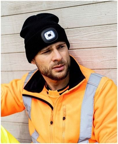 Czapka Zimowa z Latarką Lampką Czołową LED Ładowanie USB Ciepła Czarna na Arena.pl