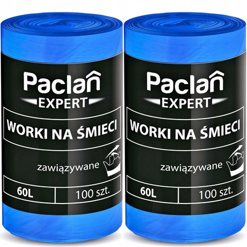 Worki na Smieci PACLAN EXPERT Wiazane 60L 200 szt na Arena.pl