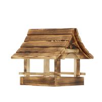 Piękny Duży Karmnik dla Ptaków Drewniany Opalany Super Jakość