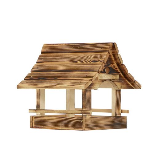 Piękny Duży Karmnik dla Ptaków Drewniany Opalany Super Jakość na Arena.pl