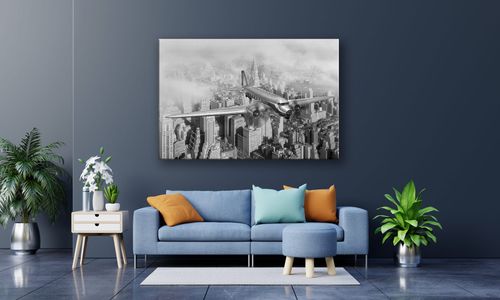 OBRAZ NA PŁÓTNIE 125 Lot nad miastem 90x60cm na Arena.pl