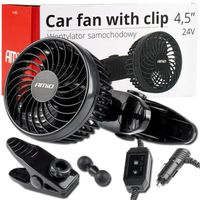 Wentylator samochodowy 4,5" Wiatrak Nawiew do auta Widlaka 24V KLIPS