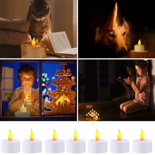 48x Świeczka Dekoracyjna Led płomień Tea Light wkłady do Znicza z na Arena.pl