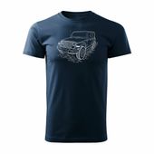 Koszulka Jeep Wrangler Rubicon z samochodem Jeep Wrangler męska granatowa REGULAR XL
