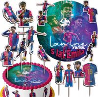 ZESTAW OPŁATEK NA TORT 20CM + TOPPERY - LAMINE YAMAL SPORT+ IMIĘ 15CM 18CM