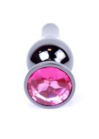 biżuteria analna stalowa z różowym diamentem mylove toys 9,5 cm
