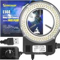 REGULOWANE OŚWIETLENIE DO MIKROSKOPU LAMPA MECHANIC L144 144xLED 64mm BLACK
