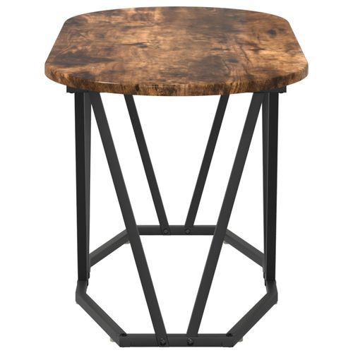 Stolik kawowy  z dymionego dębu, 80x40x40,5 cm, z drewna inżynieryjnego i m na Arena.pl