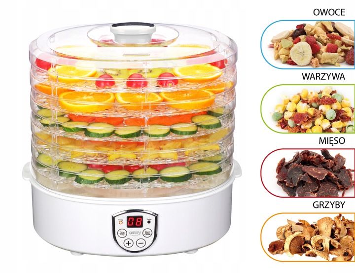 Suszarka do grzybów ziół i żywności 550W timer LCD zdjęcie 14