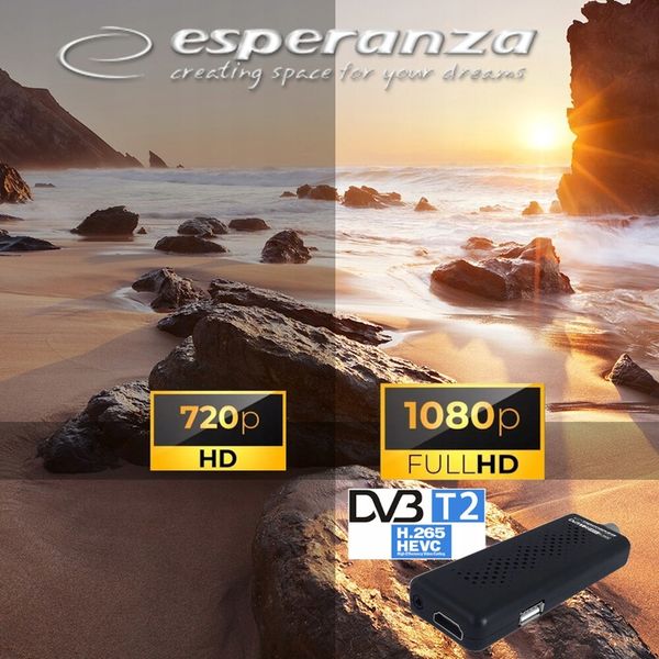 MINI DEKODER TUNER TV DVB-T2 HEVC H.265 FULL HD PILOT KABEL HDMI zdjęcie 2