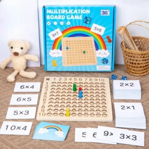 TABLICZKA MNOŻENIA GRA DREWNIANA MONTESSORI DZIECI GRA EDUKACYJNA LOGICZNA na Arena.pl