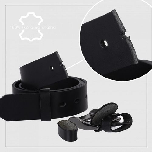 Skórzany pasek męski BRĄZOWY szeroki do spodni 85 na Arena.pl