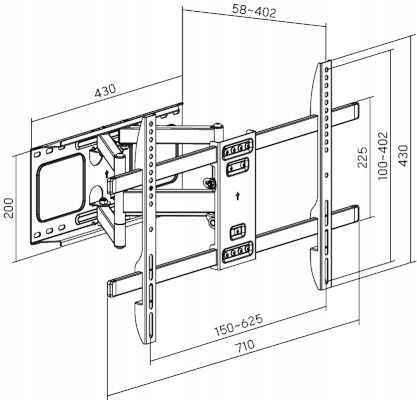 Solidny stalowy regulowany uchwyt ścienny do telewizora TV LCD EXTRA MOCNY na Arena.pl