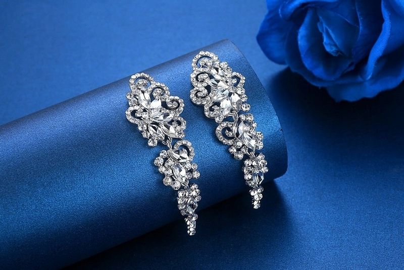 Kolczyki Srebrne Długie Kryształowe Boho Elegancki B45_Srebrny zdjęcie 6