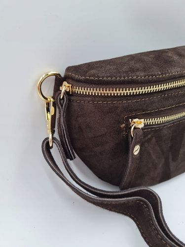 Vera Pelle torebka nerka skóra naturalna zamszowa brązowa czekoladowa zamsz na Arena.pl