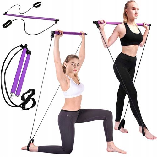 DRĄŻEK DO PILATESU BAR KIJ DO ĆWICZEŃ GUMY OPOROWE EKSPANDERY Z DRĄŻKIEM na Arena.pl