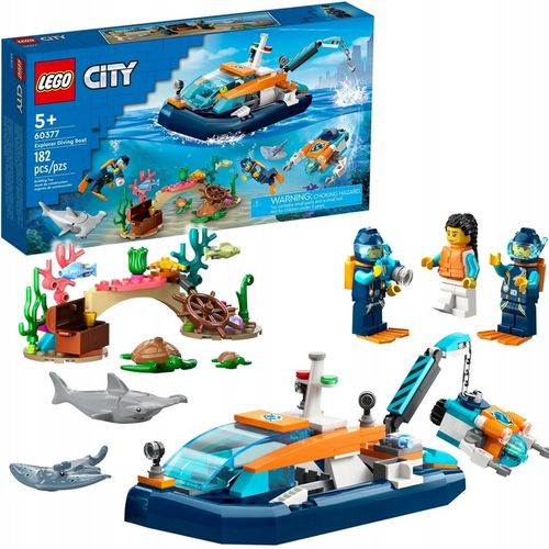 LEGO City 60377 Łódź Statek z dźwigiem dla nurków + Łódka podwodna na Arena.pl