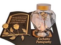 PAMIĘTAMY SOLAR SOLARNY ZNICZ LAMPION NA GRÓB SERCE SZKŁO ZŁ SKOS SENTENCJA