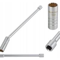 Nasadka do świec 14 mm cienkościenna 3/8" z magnesem i przegubem