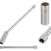 Nasadka do świec 14 mm cienkościenna 3/8" z magnesem i przegubem