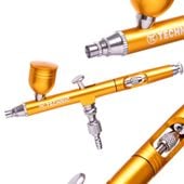 aerograf modelarski z dyszą 0,3mm b-130 double action gold mini