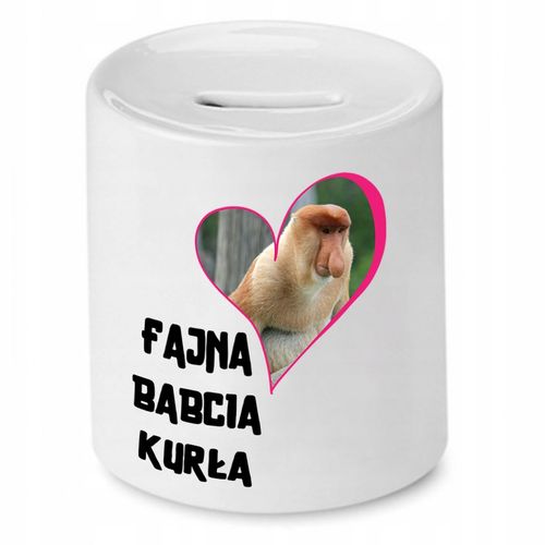 Skarbonka Dla Babci Fajna Babcia Kurła Prezent Z Nadrukiem Ze Zdjęciem na Arena.pl