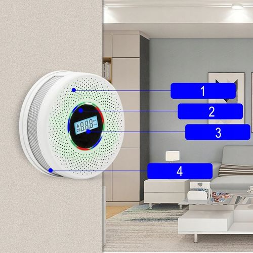 CZUJNIK CZADU I DYMU 2w1 detektor tlenku węgla LCD certyfikowany ALARM X 2 na Arena.pl