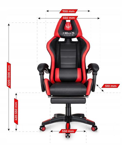 FOTEL GAMINGOWY DLA GRACZA BIUROWY HELL'S zdjęcie 2