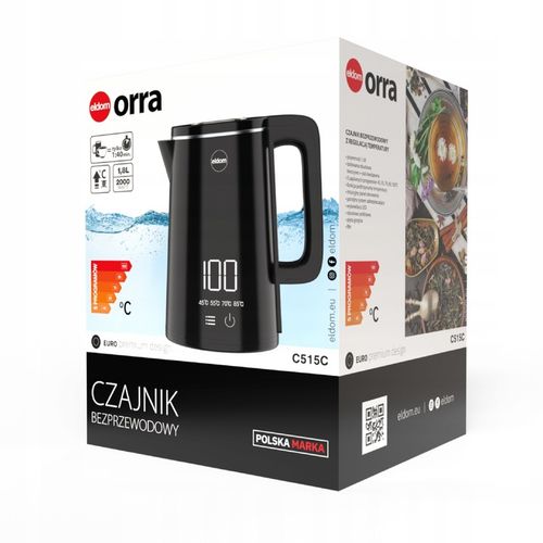 Czajnik bezprzewodowy z regulacją temperatury C515 czarny 2000W 5 na Arena.pl