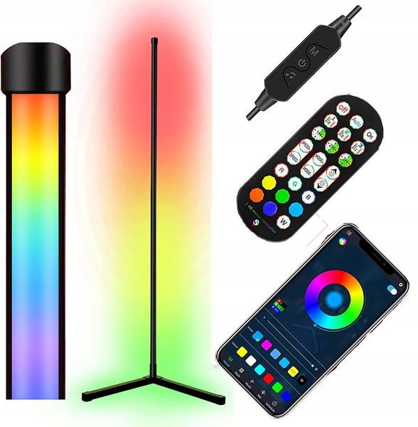 LAMPA NAROŻNA PODŁOGOWA STOJĄCA LED RGB PILOT APKA zdjęcie 1
