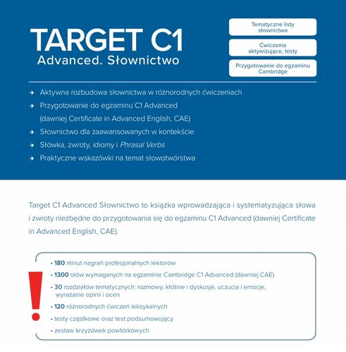 Angielski. Target C1. Advanced. Słownictwo na Arena.pl