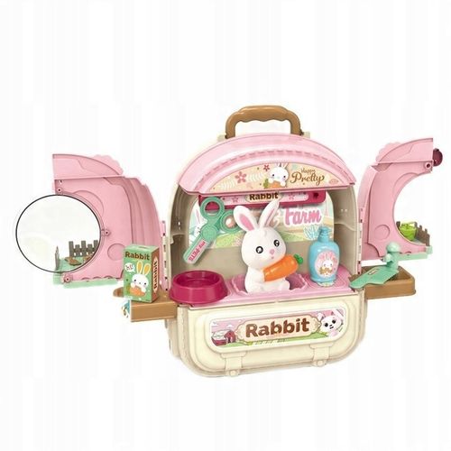 Królik w plecaku DOMKU różowy farma ogródek dla dzieci 3w1 dla 3 latki na Arena.pl