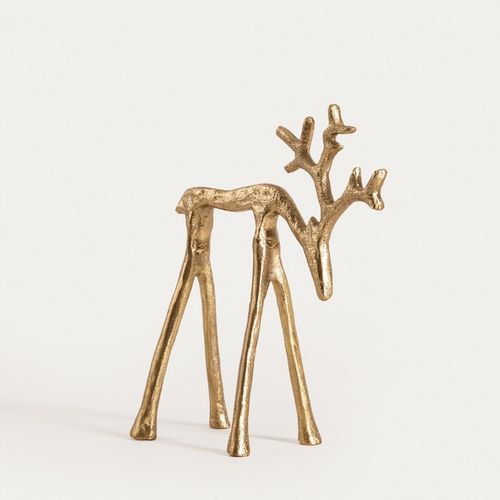 Renifer dekoracja ozdoba figurka świąteczna AGRI złoty 20x18cm HOMLA na Arena.pl