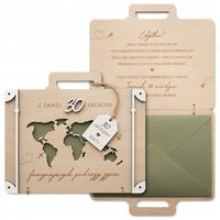 Kartka walizka PREZENT na 20 30 40 50 URODZINY pudełko koperta na pieniądze