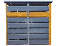 Wiata Śmietnikowa 1,2x1m drzwi drewnopodobny - Dach spad w tył TS725