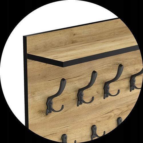 duży wieszak ścienny na ubrania dąb, hak czarny na Arena.pl