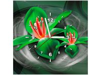 40X40CM ZEGAR ZIELONE KOSMICZNE KWIATY JAKUB BANAŚ OBRAZ