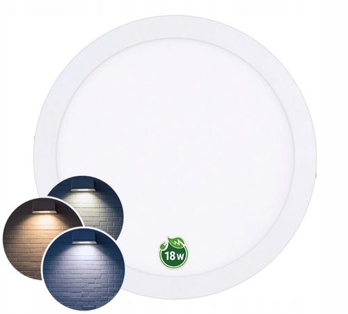 Panel LED plafon okrągły natynkowy 18W CCD na Arena.pl