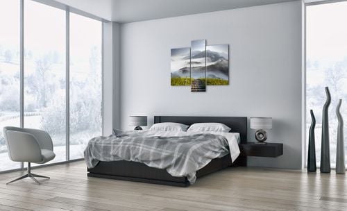 Obraz Na Płótnie - Góry Droga Mgła - 95X80 Cm - Cb95X80-2478 na Arena.pl
